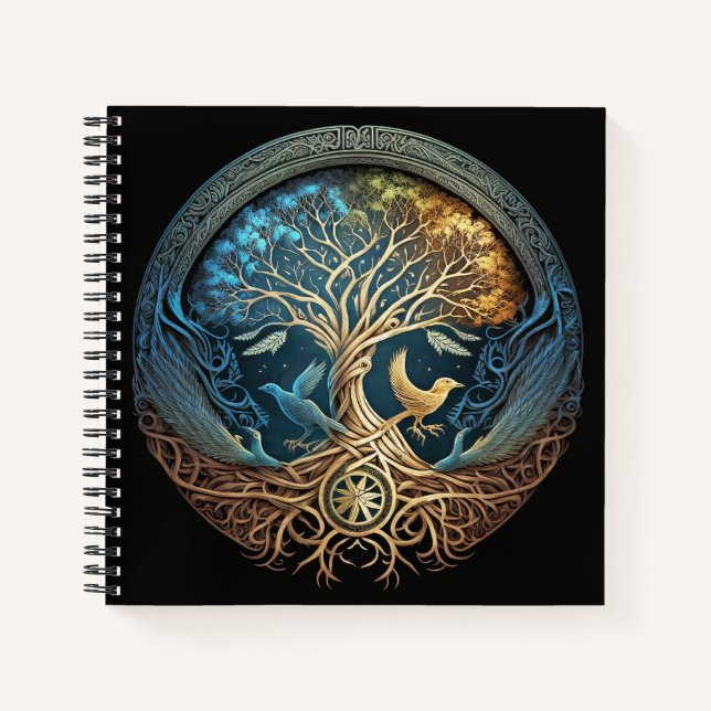 Cuaderno Árbol Yggdrasil de vida (Anverso)