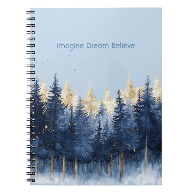 Cuaderno Árboles Azules de Oro Imaginan Sueño Creen   (Frente)