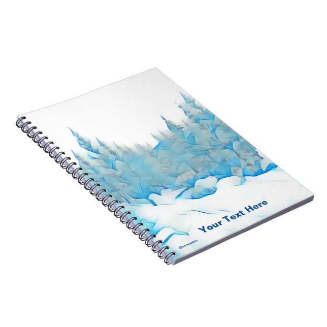Cuaderno Árboles azules nevados (Lado Derecho)