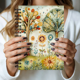 Cuaderno Árboles bohemios hippies coloridos y caprichosos