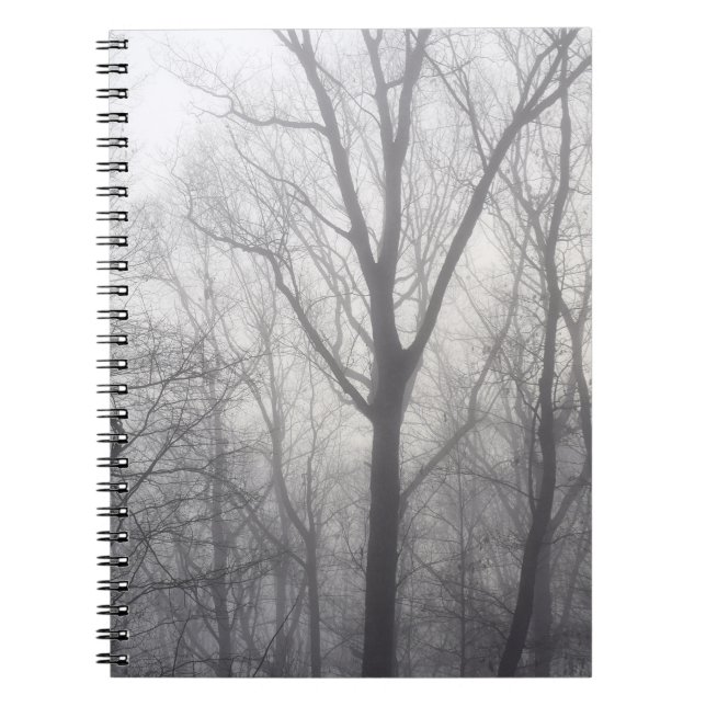 Cuaderno Árboles brumosos bosque gris (Frente)