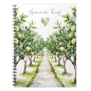 Cuaderno Árboles de aguacates de hojas verdes corazón