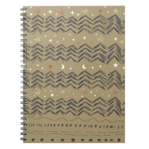 Cuaderno Árboles de Navidad, estrellas y copos de nieve en