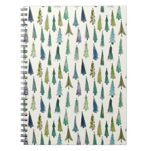 Cuaderno Árboles de Navidad modernos patrón ilustrado