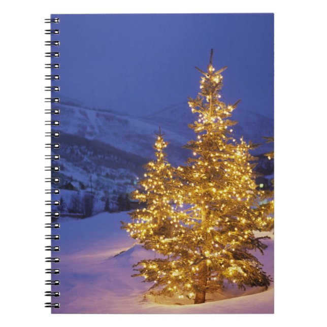 Cuaderno Árboles de navidad, Park City, montañas de Wastch, (Frente)