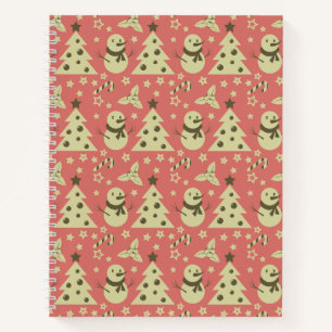 Cuaderno Árboles de Navidad retro estrella de berry caramel