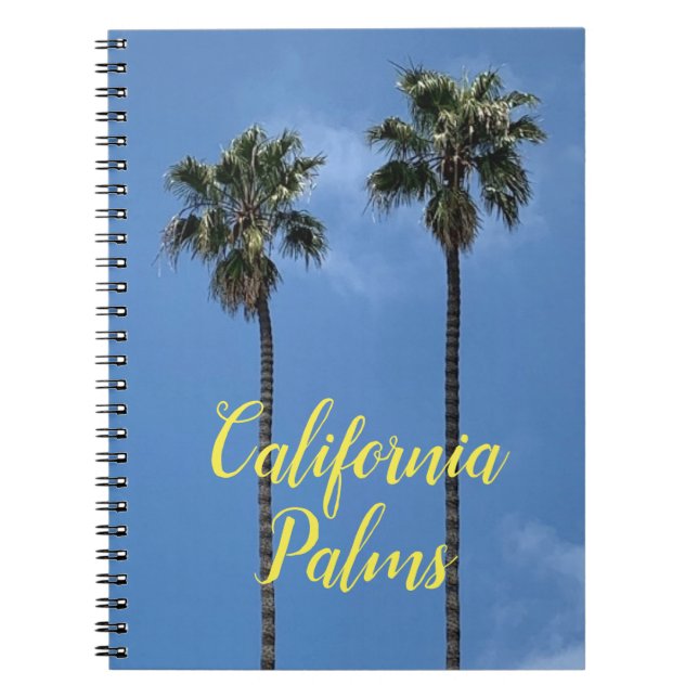 Cuaderno Árboles de palmas del cielo azul de California (Frente)