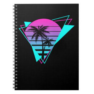 Cuaderno Árboles de palmas geométricas de vaporolas esté