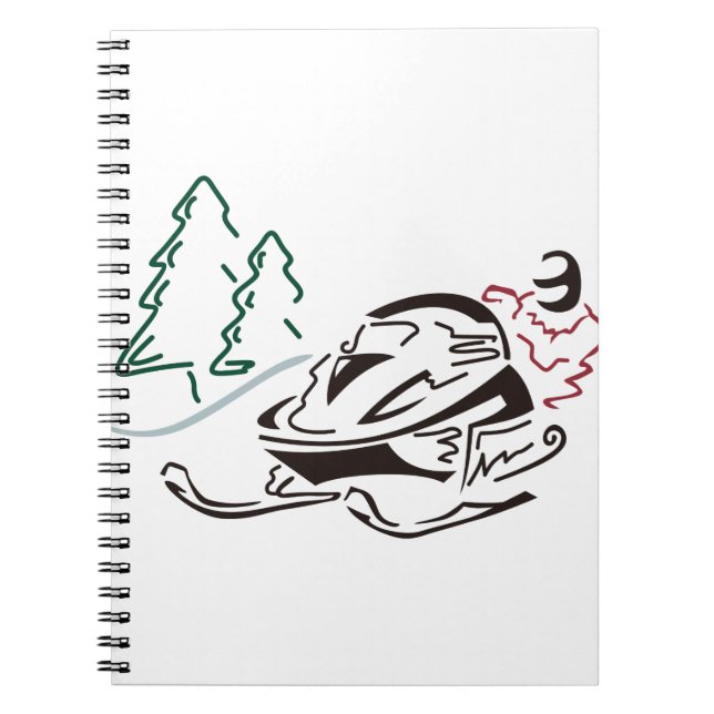 Cuaderno Árboles de pino de Snowmobiler (Frente)