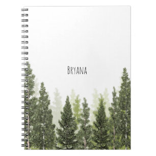 Cuaderno Árboles de Pino Rústicos Campo Sencillo
