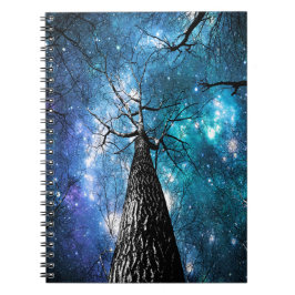 Cuaderno Árboles negros cayendo estrellas