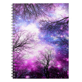 Cuaderno Árboles negros Fuchsia Violet Space