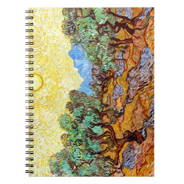 Cuaderno Árboles olivos (1889) arte paisajístico Espiral Va (Frente)