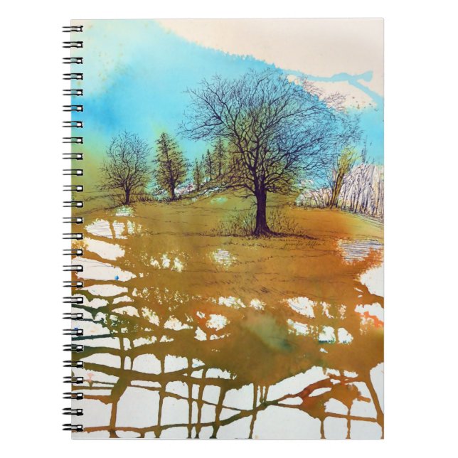 Cuaderno Árboles Paisajes acuarela arte (Frente)
