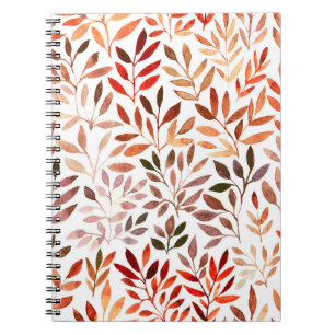 Cuaderno Árboles retro, acuarela sin costuras.