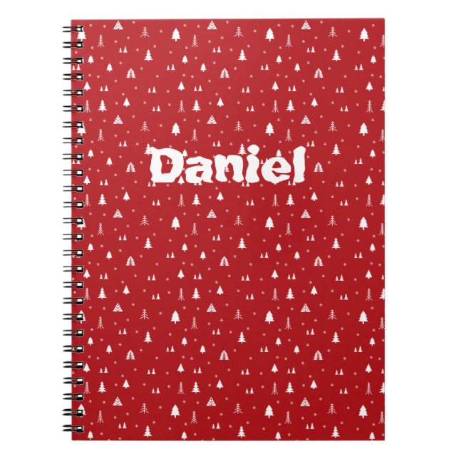 Cuaderno Árboles y copos de nieve portátiles personalizados (Frente)