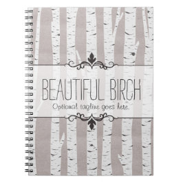Cuaderno Árboles y ramas de madera de abedul rústico modern
