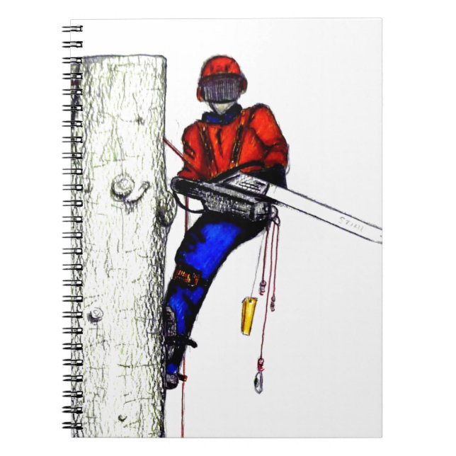 Cuaderno Arborismo de cirujano árbol en el trabajo actual d (Frente)