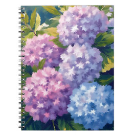Cuaderno Arbusto de Hortensia Morada | Pintura Aquarela Flo