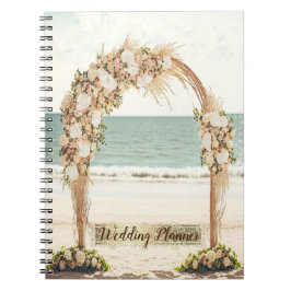 Cuaderno Arbusto de rosas de encaje para boda en la playa