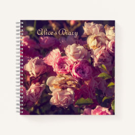 Cuaderno Arbusto de rosas rojas personalizar