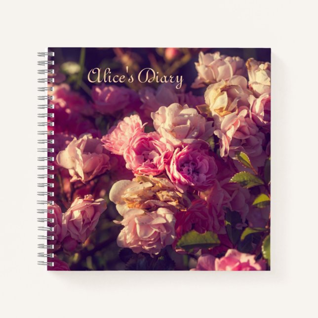 Cuaderno Arbusto de rosas rojas personalizar (Anverso)