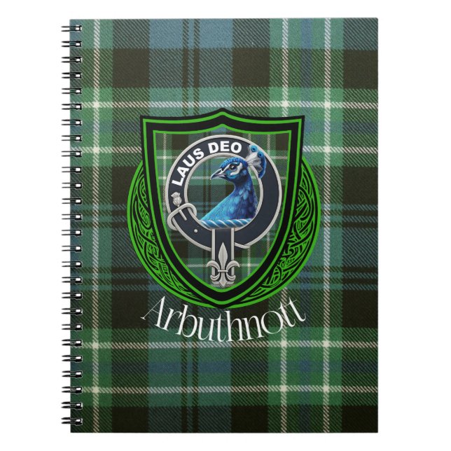 Cuaderno Arbuthnott Scottish Clan Tartan y Escudo (Frente)