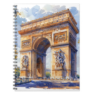 Cuaderno Arc de Triomphe Watercolor Travel Landmarks Franci