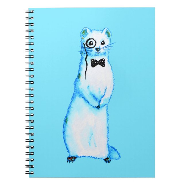 Cuaderno Arca blanca Ermine Cute Ferret Lover Art (Frente)