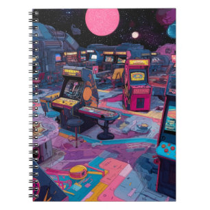 Cuaderno Arcade Retro Futurista en el Espacio Exterior