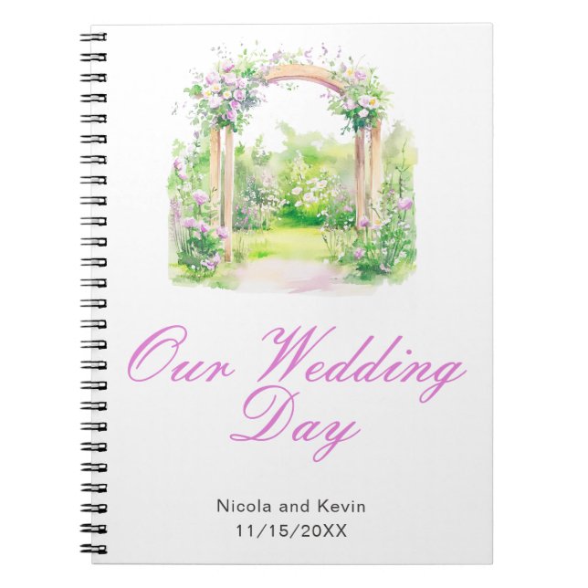 Cuaderno Arco Boda floral de primavera (Frente)