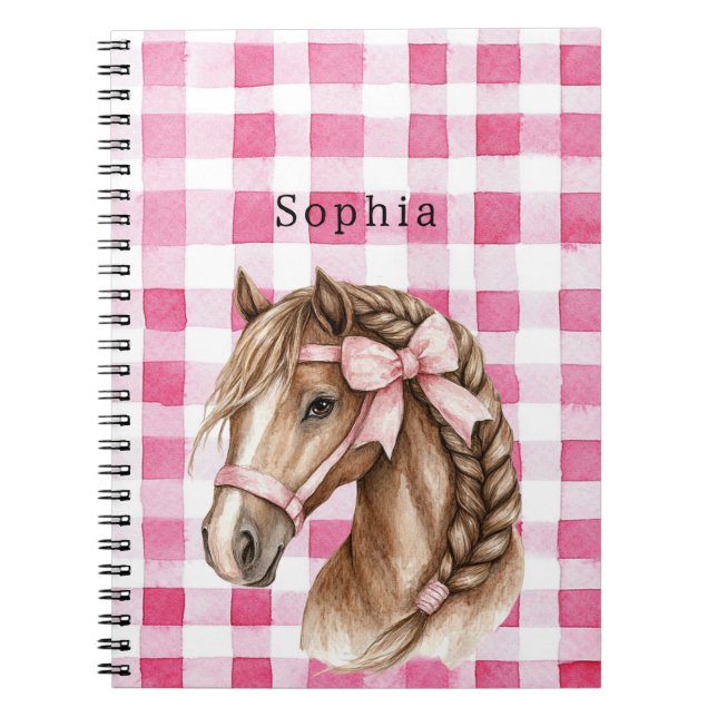 Cuaderno Arco de caballo con rayas rosadas (Frente)
