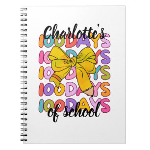 Cuaderno Arco de lápiz amarillo de 100 días de escuela colo