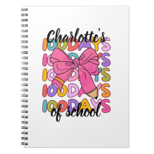 Cuaderno Arco de lápiz rosa de 100 días de escuela colorido