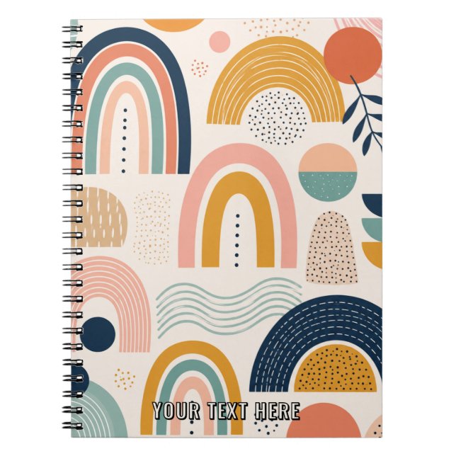 Cuaderno Arco de prisma pastel Patrón de superficie abstrac (Frente)