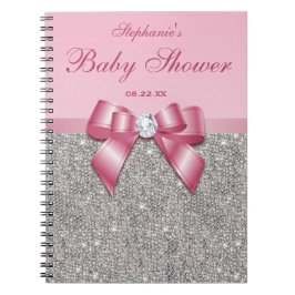 Cuaderno Arco del rosa de las lentejuelas de la plata del