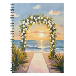 Cuaderno Arco Floral de Acuarela para Boda en la Playa
