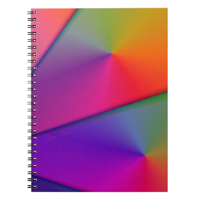 Cuaderno Arco iris Origami - remolinos del añil y de la (Frente)