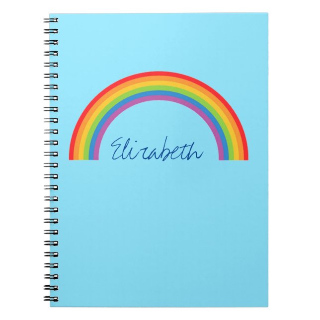 Cuaderno Arco iris simple personalizado (Frente)