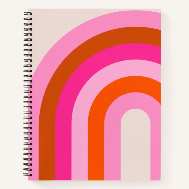 Cuaderno Arco rosa arcoiris y Naranja Boho (Anverso)