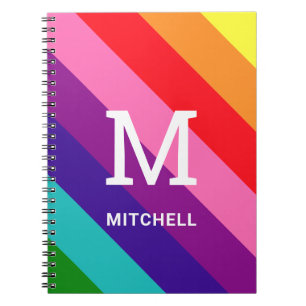 Cuaderno Arcoiris 8 Stripe Gay Prige Personalizado Monogram