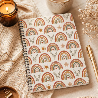 Cuaderno Arcoíris Acuarela Boho Cálido