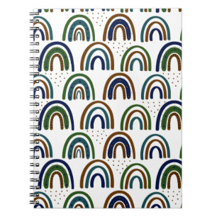 Cuaderno Arcoíris Boho Azul Verde y Marrón