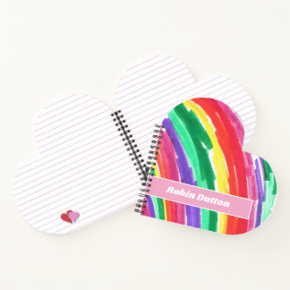 Cuaderno Arcoíris Colorido con Nombre