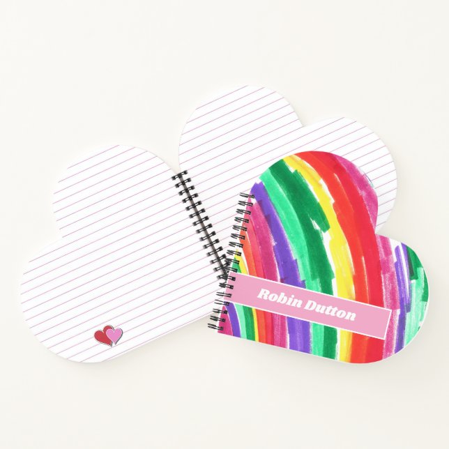 Cuaderno Arcoíris Colorido con Nombre (Interior)