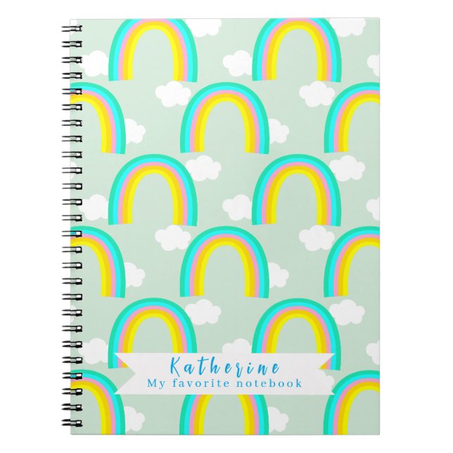 Cuaderno Arcoíris con Nube Azul (Frente)
