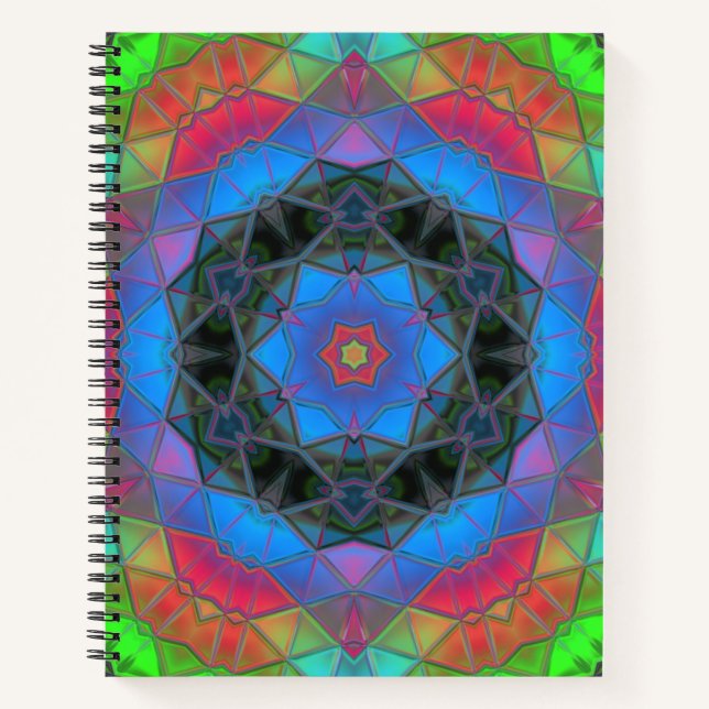 Cuaderno Arcoiris de flores de Kaleidoscope de Mosaica (Anverso)