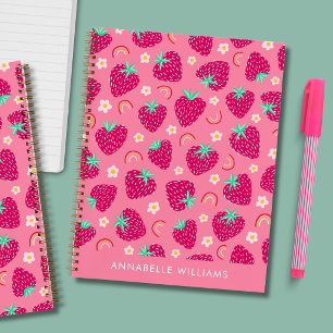 Cuaderno Arcoíris de fresa de verano y margarita