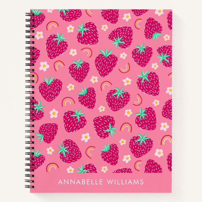 Cuaderno Arcoíris de fresa de verano y margarita (Anverso)