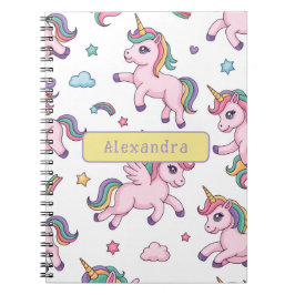 Cuaderno Arcoíris de Unicornio Lindo